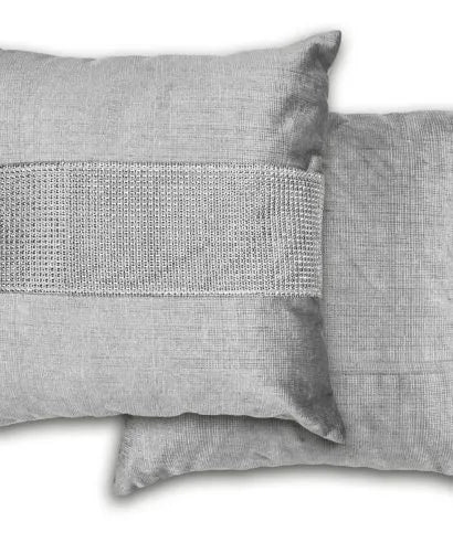 Silver Diamante Panel Velvet Cushion Cover
