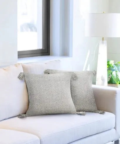 Silver Hartley Two Tone Cotton Cushion Cover