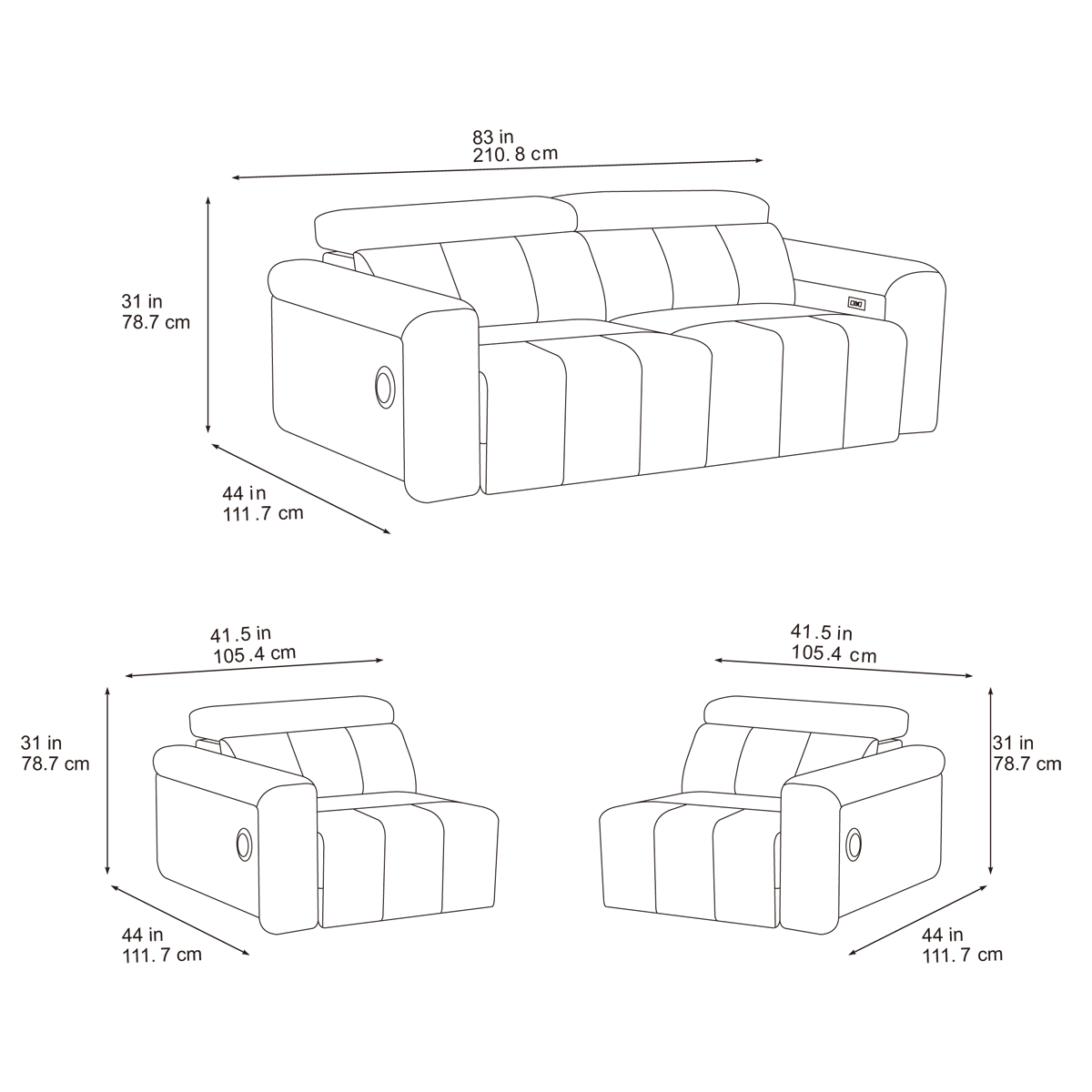 Danestone 3 Seater