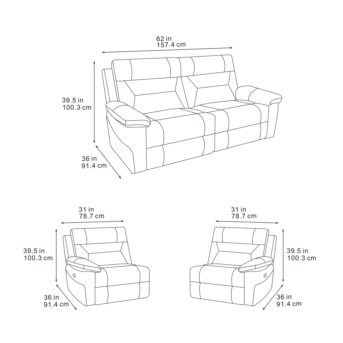 Belmont 3 Seater and 2 Seater