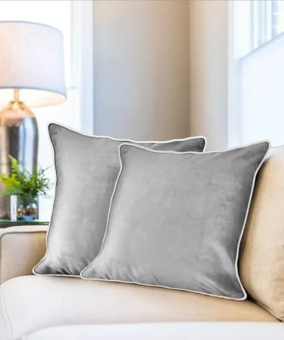 Silver Plush Velvet Soft Cushion Cover