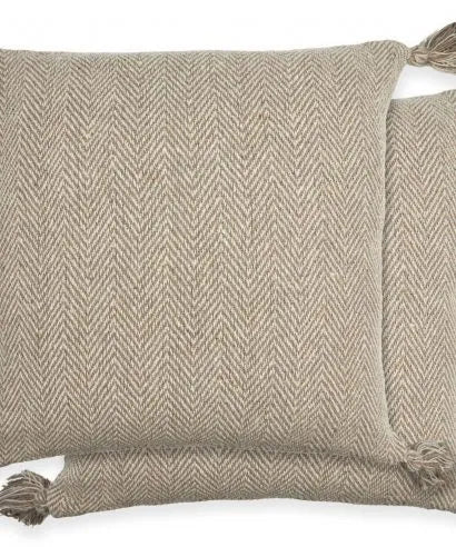 Beige Hartley Two Tone Cotton Cushion Cover